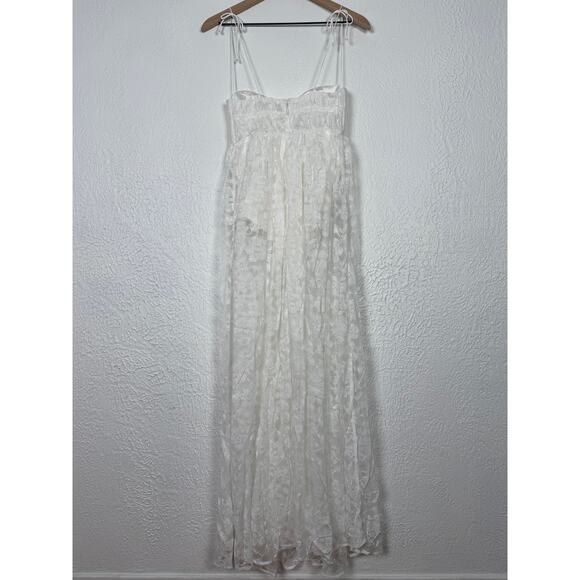 For Love & Lemons Lorena Lace Maxi Dress in White NWT Size Small - Picture 5 of 7